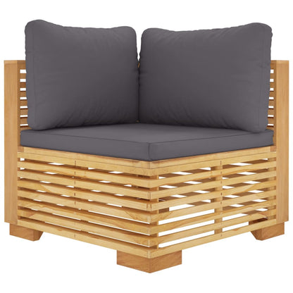 5 pcs conjunto lounge jardim c/ almofadões madeira teca maciça