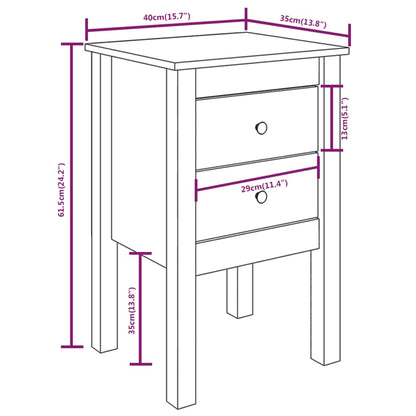 Mesa de cabeceira 40x35x61,5 cm pinho maciço castanho mel