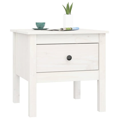 Mesa de apoio 50x50x49 cm pinho maciço Branco