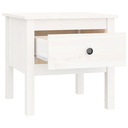 Mesa de apoio 50x50x49 cm pinho maciço Branco