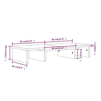 Suporte para monitor 60x24x10,5 cm pinho maciço castanho mel