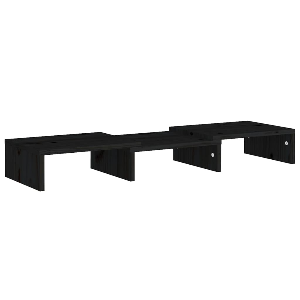 Suporte para Monitor em Madeira de Pinho de 60 cm - Preto