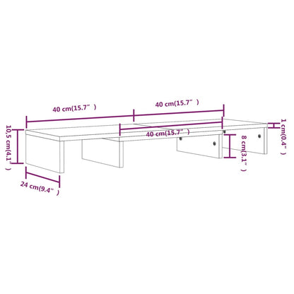 Suporte para Monitor em Madeira de Pinho de 80 cm - Cor Natural