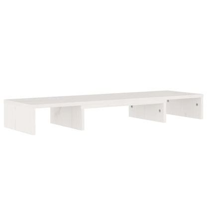 Suporte para Monitor em Madeira de Pinho de 80 cm - Branco