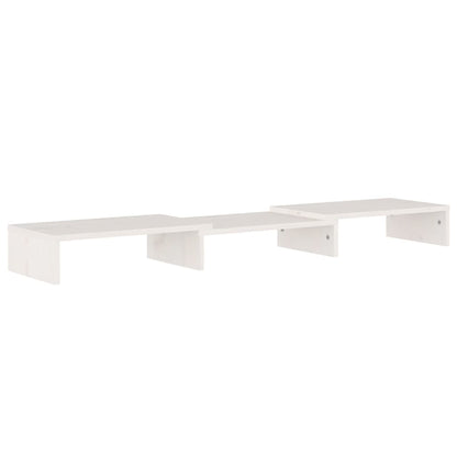 Suporte para Monitor em Madeira de Pinho de 80 cm - Branco