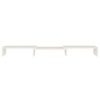 Suporte para Monitor em Madeira de Pinho de 80 cm - Branco