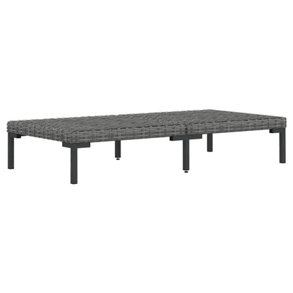 5 pcs conj. lounge jardim c/ almofadões vime PE cinzento-escuro