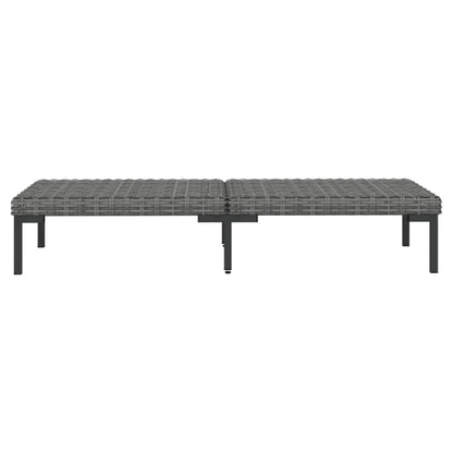 9 pcs conj. lounge jardim c/ almofadões vime PE cinzento-escuro