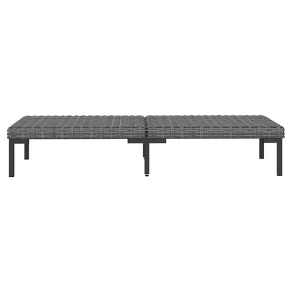 8 pcs conj. lounge jardim c/ almofadões vime PE cinzento-escuro