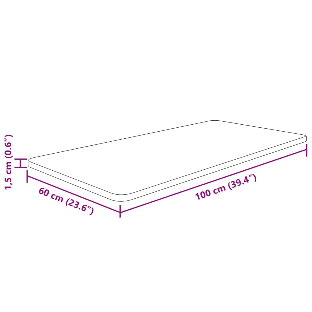 Bancada p/ WC 100x60x1,5 cm madeira tratada castanho-claro