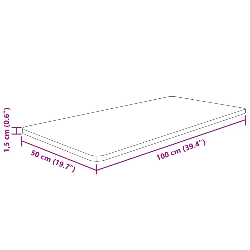 Bancada p/ WC 100x50x1,5 cm madeira tratada castanho-escuro