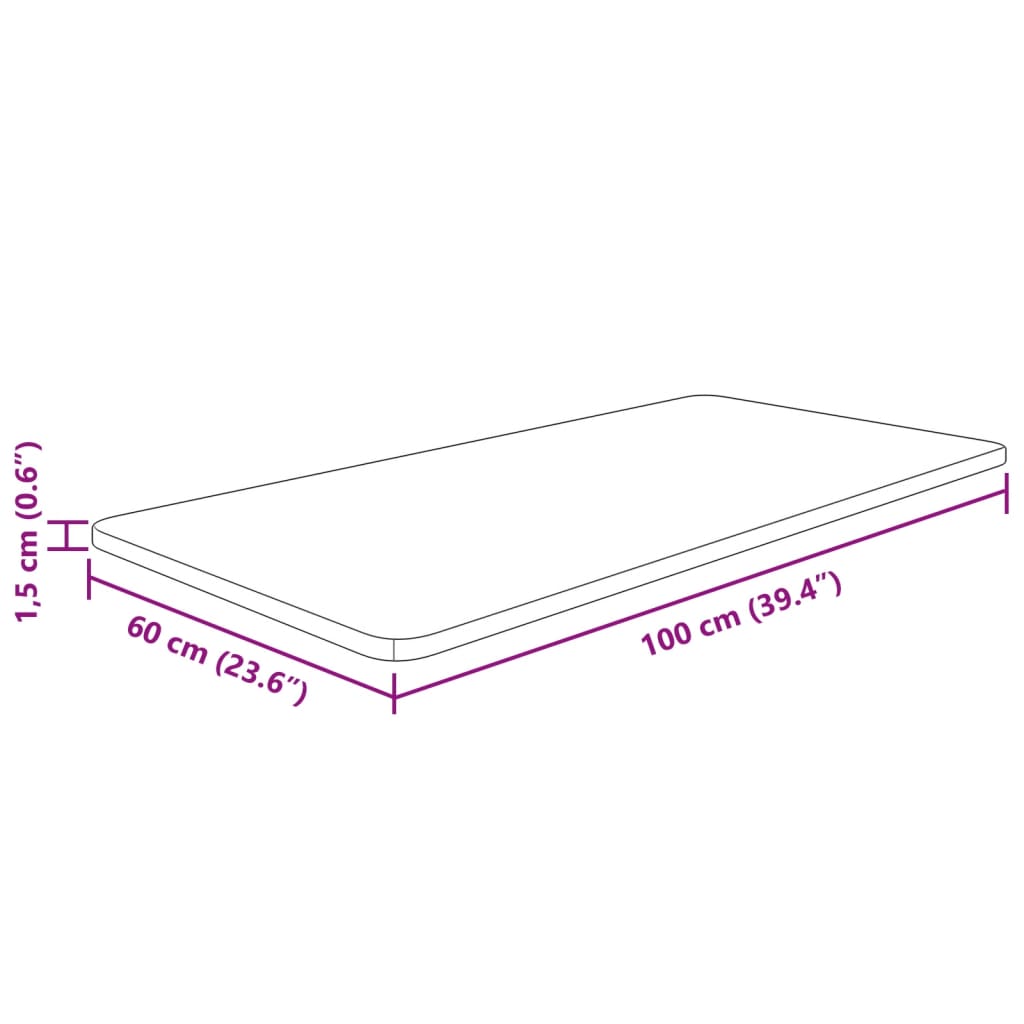 Bancada p/ WC 100x60x1,5 cm madeira tratada castanho-escuro