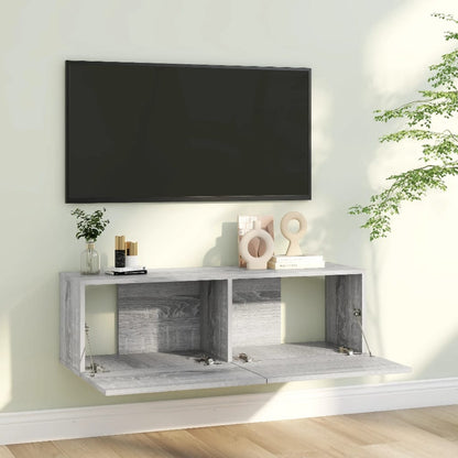 Móvel de TV Lude de Parede de 100cm - Cinzento - Design Moderno