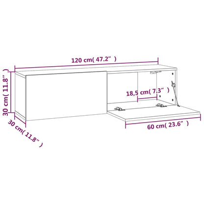 Móvel de TV Cafir de Parede de 120cm - Nogueira - Design Moderno