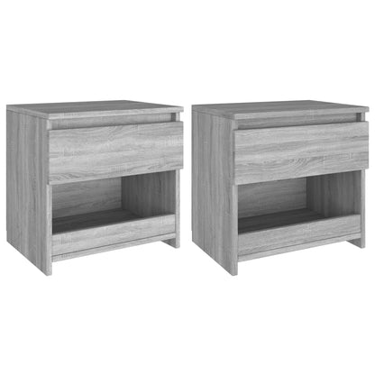 Mesa cabeceira 2pcs 40x30x39cm derivado madeira cinzento sonoma