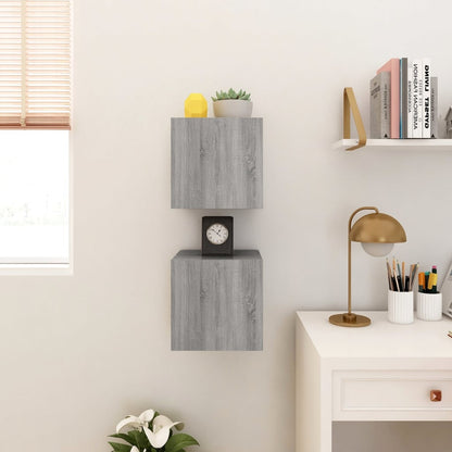 Móveis de TV de parede 2 pcs 30,5x30x30 cm cinzento sonoma