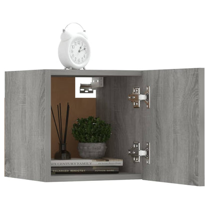 Móveis de TV de parede 2 pcs 30,5x30x30 cm cinzento sonoma