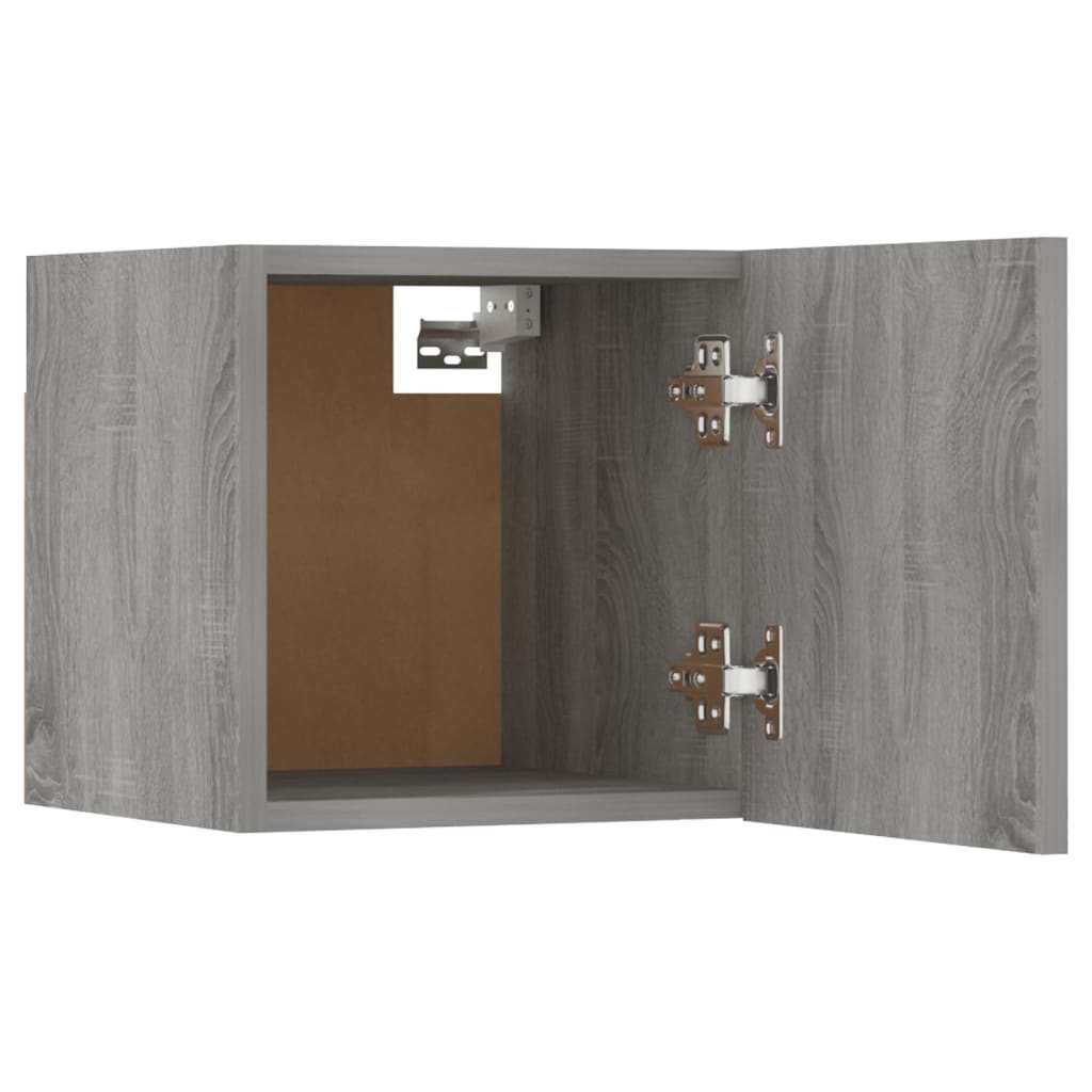 Móveis de TV de parede 2 pcs 30,5x30x30 cm cinzento sonoma