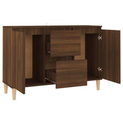 Aparador Eucali com 2 Gavetas e 2 Portas de 103 cm - Castanho - Design Nórdico