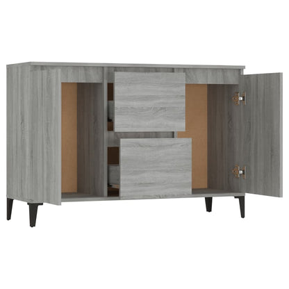 Aparador Ayla - Cor Cinzento Sonoma - Com 2 Gavetas e 2 Portas - 104x35x70 cm- Design Moderno