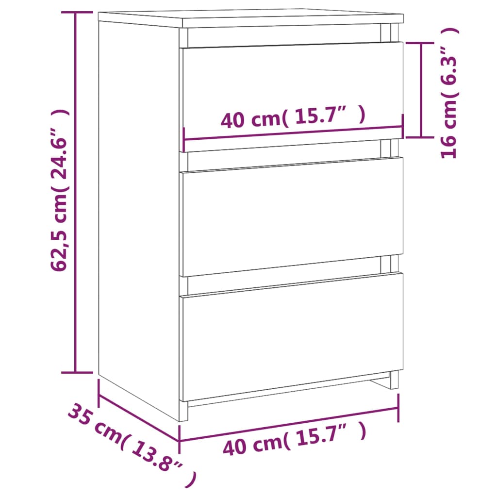 Conjunto de 2 Mesinhas de Cabeceira Naina - Cinzento - Design Moderno