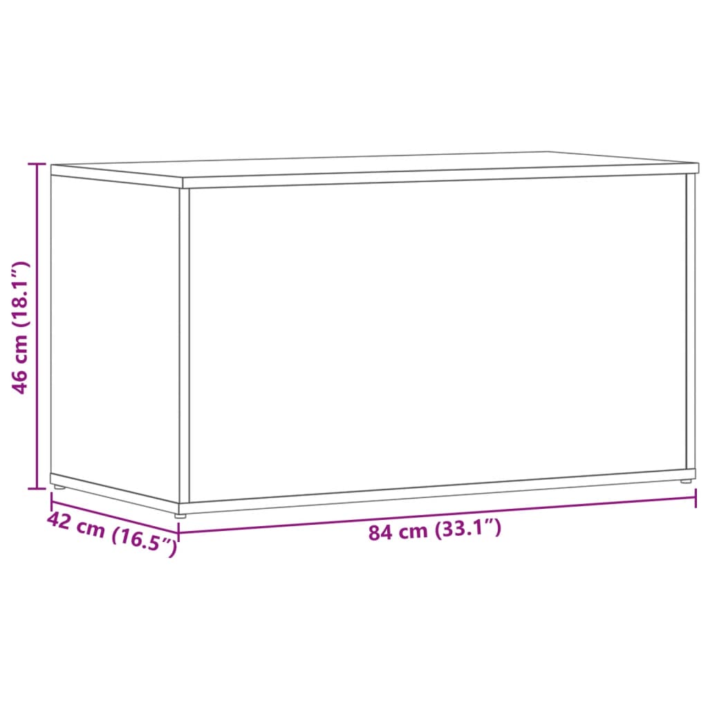 Arca de arrumação 84x42x46 cm derivados madeira cinzento sonoma