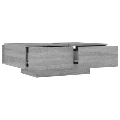 Mesa de Centro Davi com 4 Gavetas - Cinzento - Design Moderno