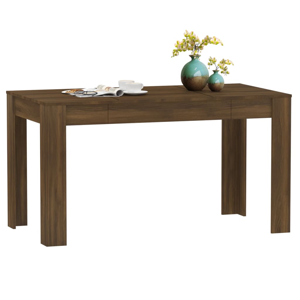 Mesa de Jantar Lunes de 140cm - Nogueira - Design Moderno