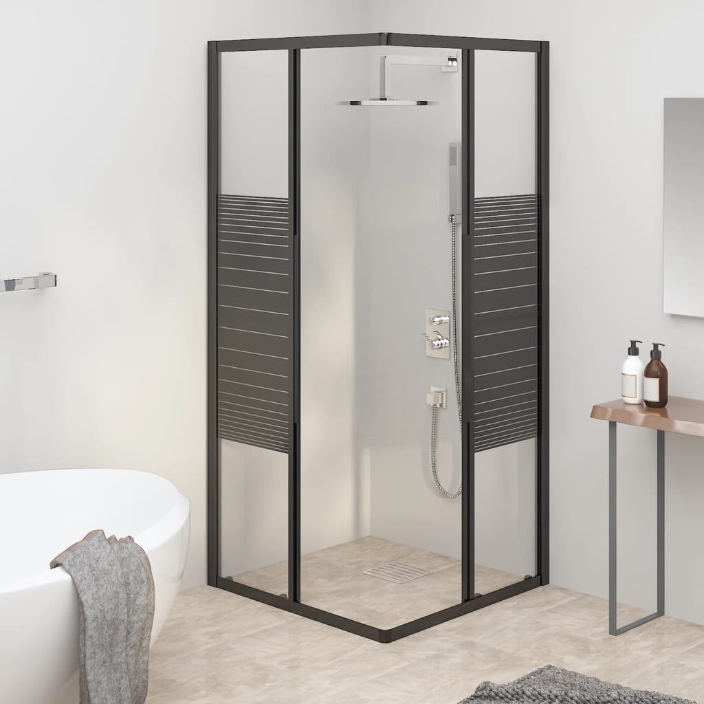 Cabine de duche riscas ESG 80x80x180 cm preto