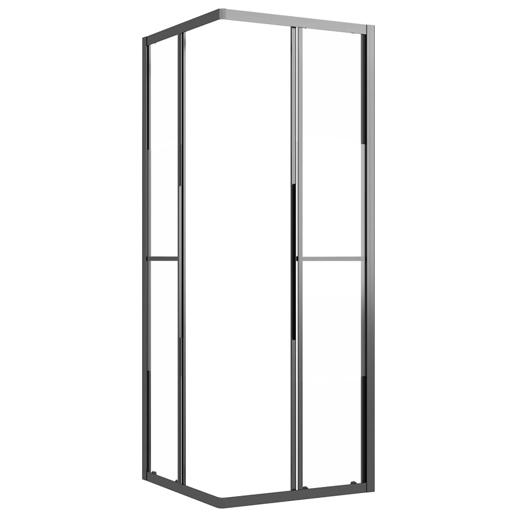 Cabine de duche ESG semiopaco 70x70x180 cm preto