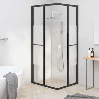 Cabine de duche ESG semiopaco 80x70x180 cm preto