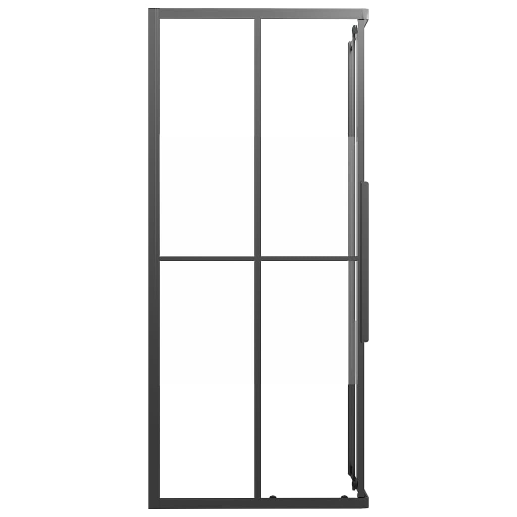 Cabine de duche ESG semiopaco 80x70x180 cm preto