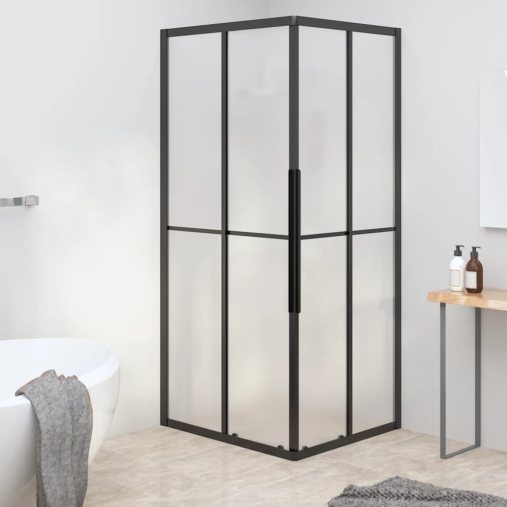 Cabine de duche ESG opaco 80x70x180 cm preto