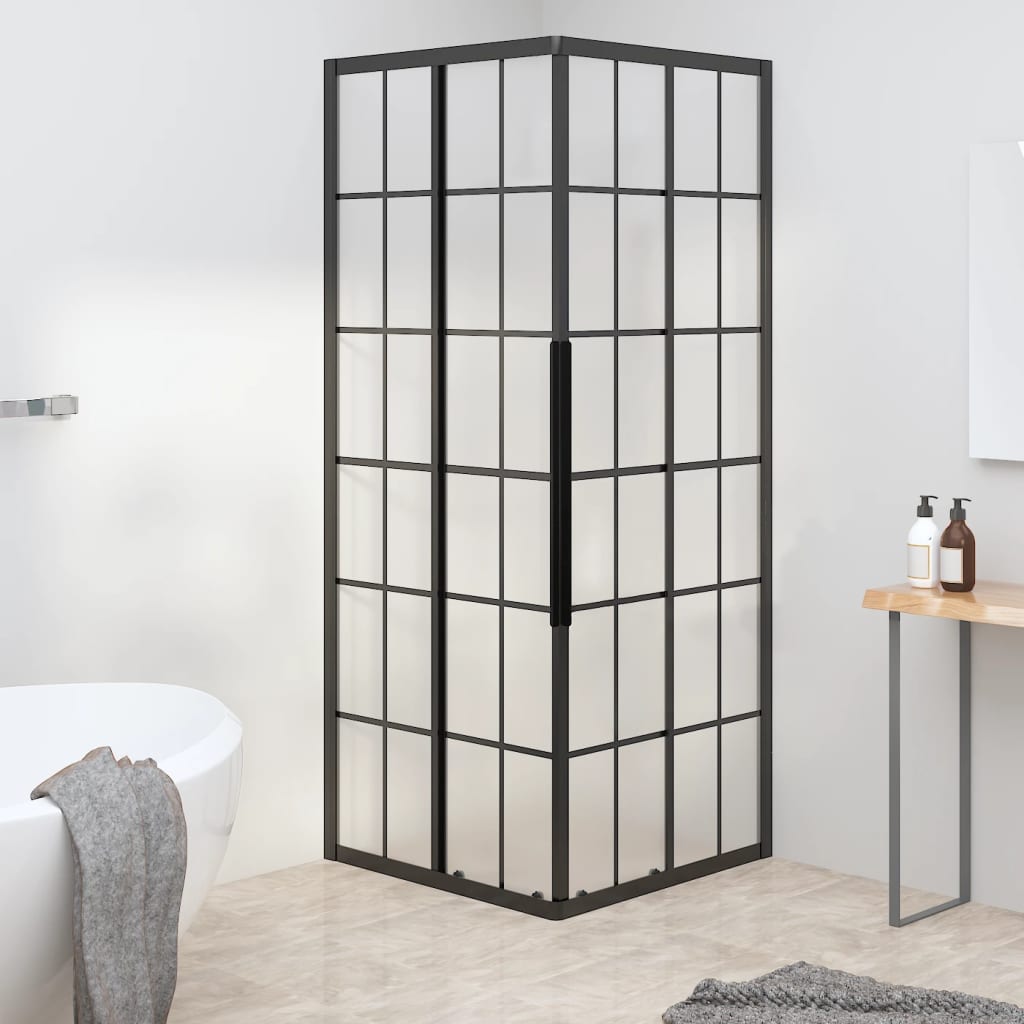 Cabine de duche ESG opaco 80x80x180 cm preto