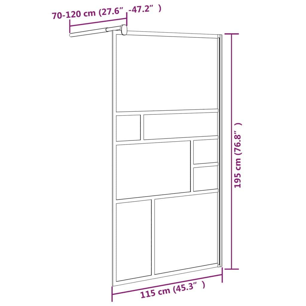 Divisória de chuveiro 115x195 cm vidro ESG branco