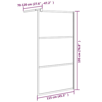 Divisória de chuveiro 115x195 cm vidro opaco ESG preto