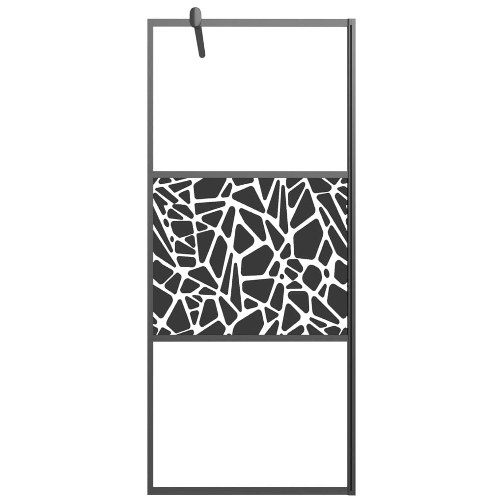 Divisória de chuveiro 80x195cm vidro ESG design de pedras preto