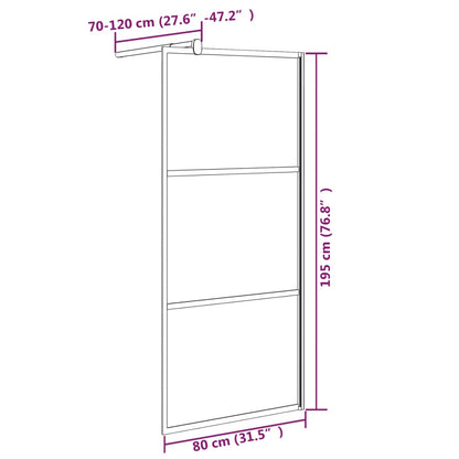 Divisória de chuveiro preto 80x195 cm vidro ESG escuro