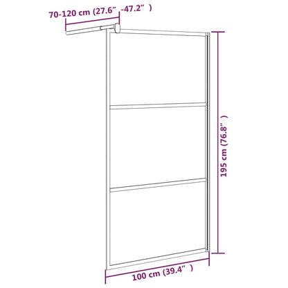 Divisória de chuveiro preto 100x195 cm vidro ESG escuro