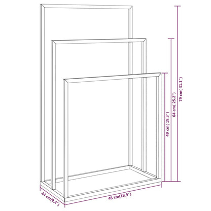 Toalheiro independente 48x24x79 cm ferro preto