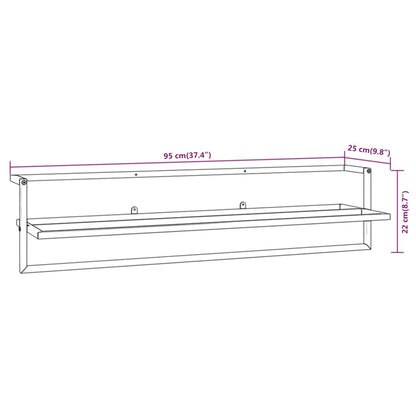 Toalheiro 95x25x22 cm ferro branco