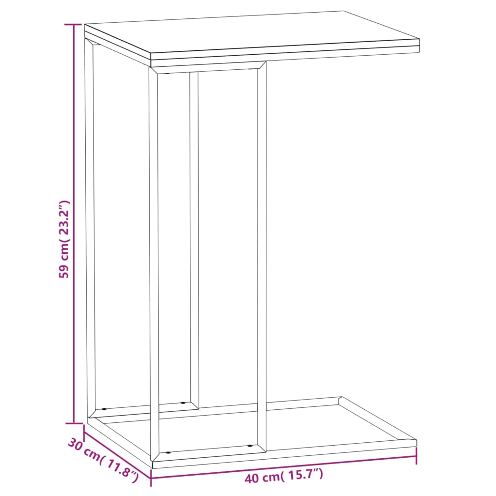 Mesa de apoio 40x30x59 cm derivados de madeira branco