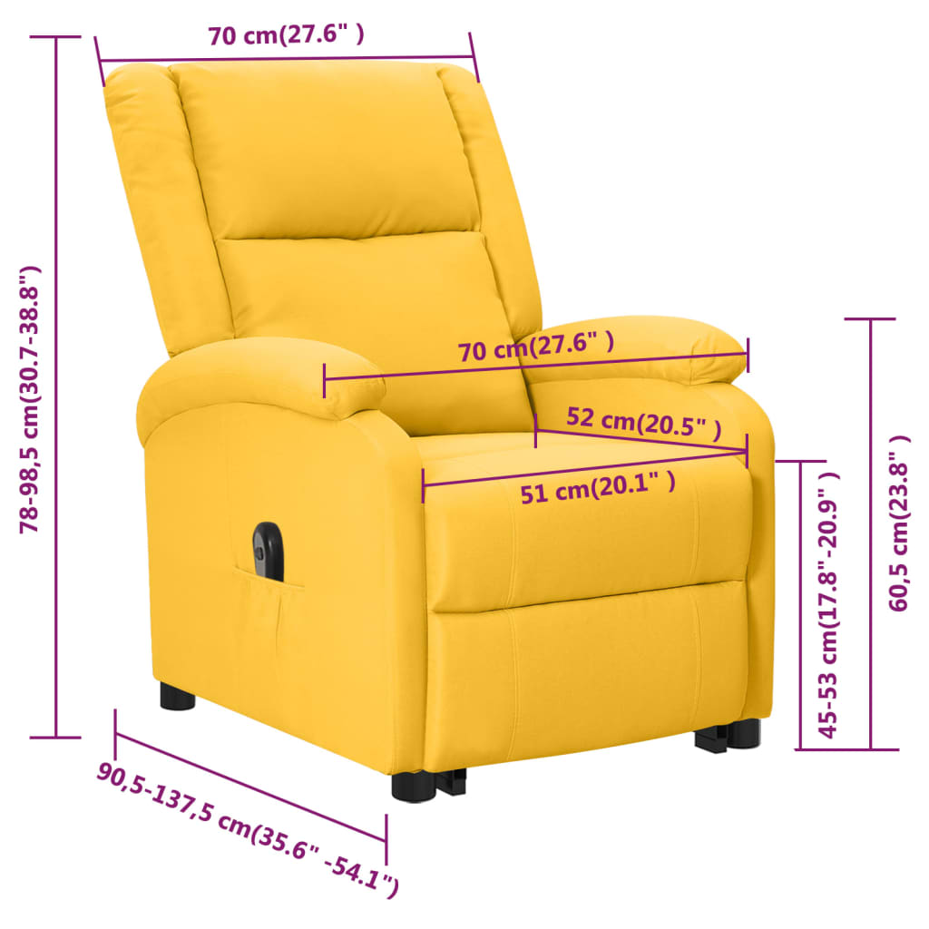 Poltrona elevatória tecido amarelo