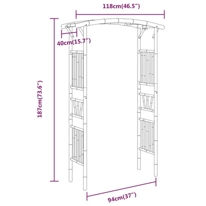 Arco para rosas em bambu 118x40x187 cm