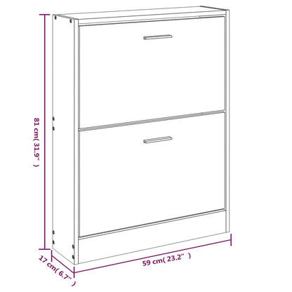 Sapateira Atlanta com 2 Divisórias - Branco Brilhante - Design Moderno