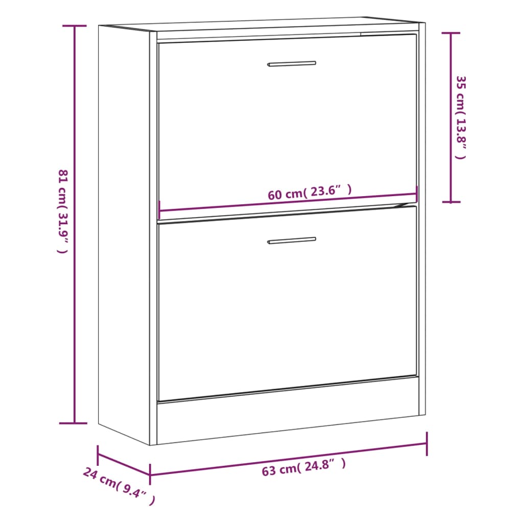 Sapateira 63x24x81 cm derivados de madeira sonoma cinza