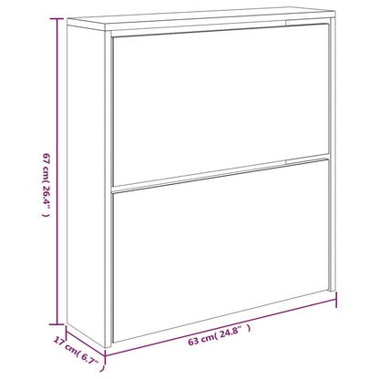 Sapateira com espelho 2 divisórias 63x17x67 cm cinza sonoma