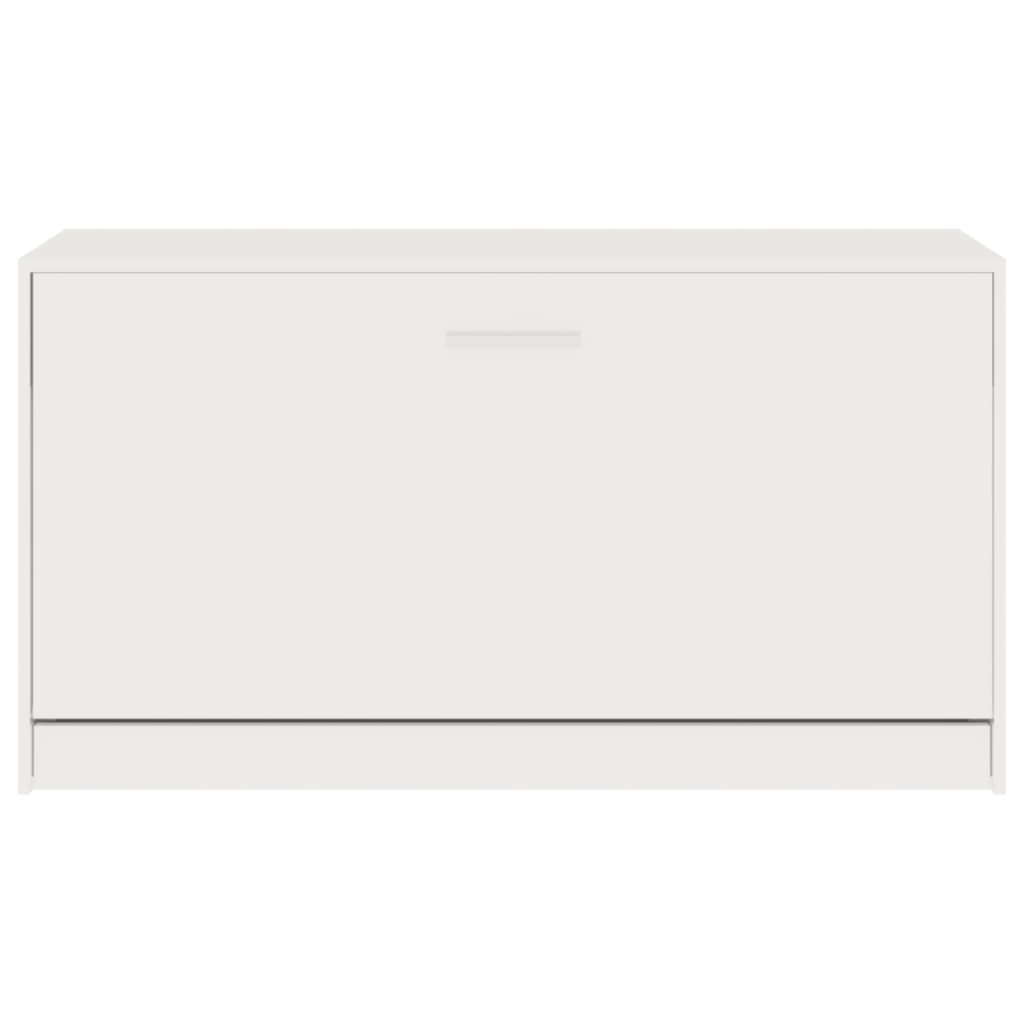 Banco sapateira 80x24x45 cm derivados madeira branco brilhante