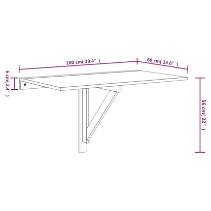 Mesa de parede dobrável derivados de madeira cinza cimento