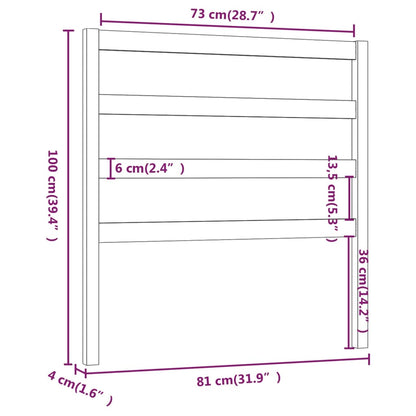 Cabeceira de cama 81x4x100 cm pinho maciço branco